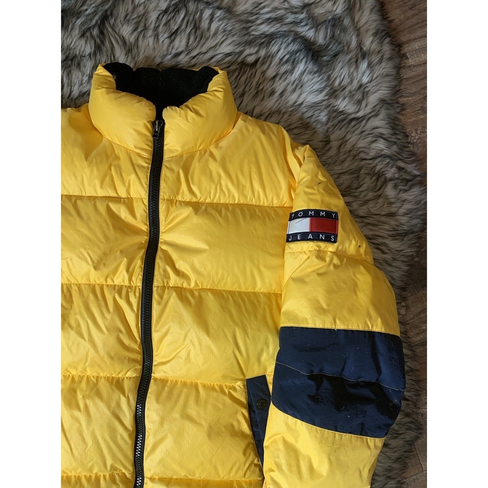 Vintage yellow 90s Tommy Hilfiger‎ puffer jacket - Picture 4 of 12